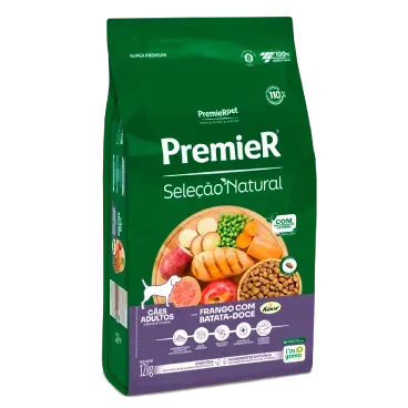 Racao Premier Selecao Natural Caes Adultos Frango com Batata Doce 12kg lateral